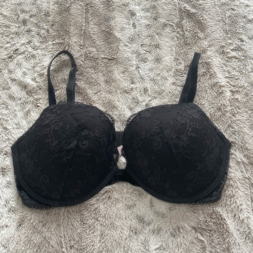 black lace/velvet VS bra